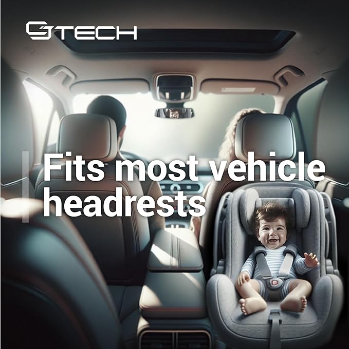 Baby Car Mirror with 360° Rotation - 9.8" Convex Shatterproof Mirror for Baby Safety with Extra Wide & Clear View - car seat mirror for baby rear facing with Adjustable Straps