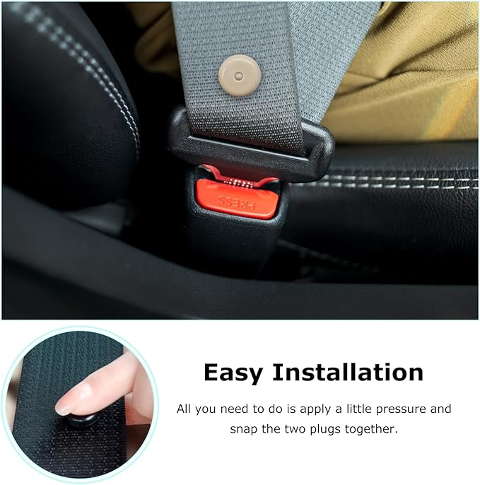 10 Sets Seat Belt Button Stop, Plastic Car Safety Belt Stopper Prevent Buckle from Sliding Down, No Welding Required Snap-on Seatbelt Stop Clips for Cars Trucks Motorcycles (Beige)