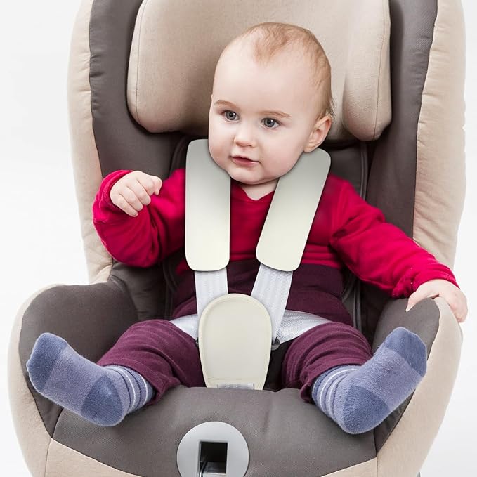 Accmor Car Seat Strap Pads Set for Baby Toddler Kids, Car Seat Strap Covers with Hip Support, Super Soft Seat Belt Covers Fits for All Car Seats, Pushchair, High Chair, Stroller