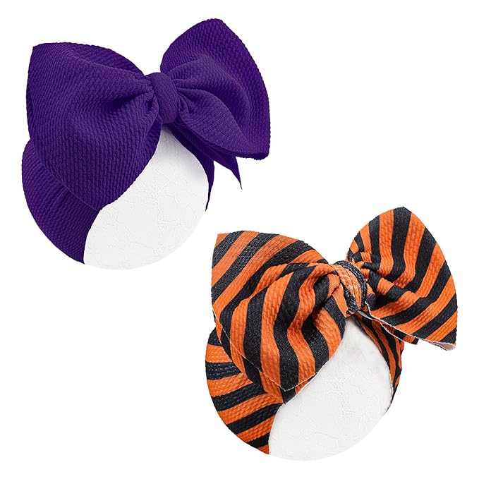 Halloween Baby Girl Bows 7 Inchs Baby Girl Bows Hair Accessories Toddler Nylon Headbands Newborn Headband Bows 2 PCS