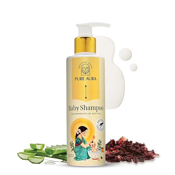 Baby Shampoo, 100ml, Infused with 10 Ayurvedic Natural Herbs, Paraben-Free, Chemical-Free, Gentle & Nourishing for Newborns & Kids