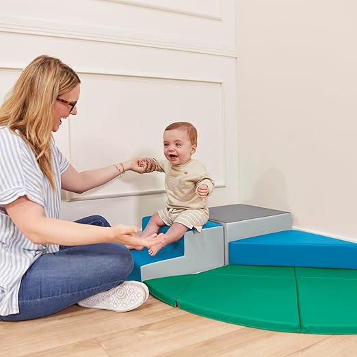 ECR4Kids SoftZone Junior Adventurer's Summit Step, Corner Climber, Contemporary, 4-Piece