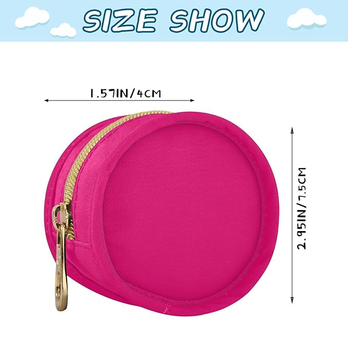 Hot Pink Pacifier Holder with Clip Pacifier Case for Diaper Bag Round Baby Pacifier Pouch Box Bag Portable