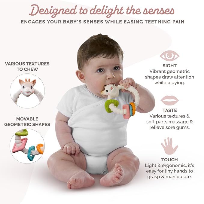 Sophie la girafe Teething Colo'rings | Light & Easy to Grasp | Designed with Natural Rubber to Soothe & Awaken All 5 Senses