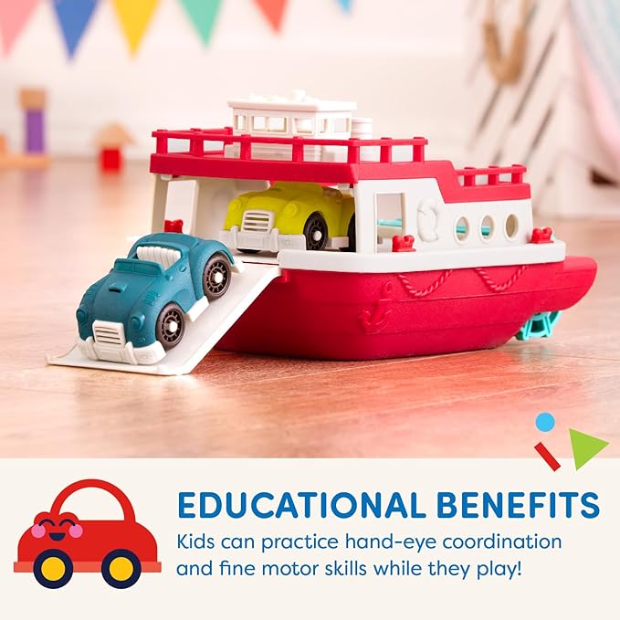 Battat – Wonder Wheels – Pool and Bath Toys for Babies, Toddlers – Floating Toy Boat for Water Play – Recyclable Materials – Ferry Boat – 1 Year +