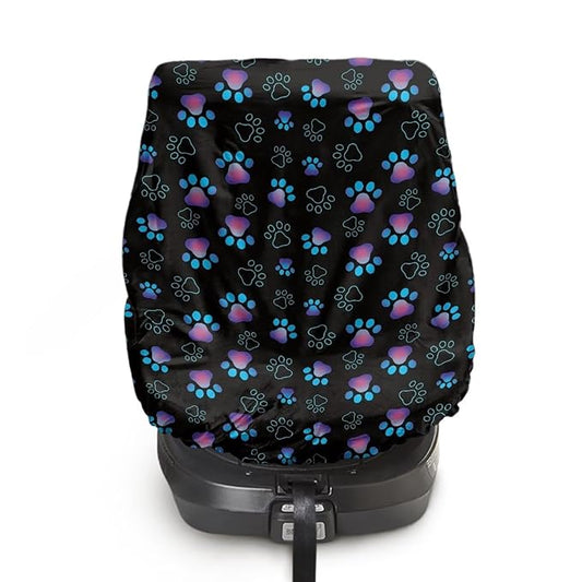 XYZCANDO Dog Paw Print Car Seat Protector for Child Car Seat Cartoon Baby Car Seat Shade Cover Breathable Car Seat Sun Cover for Baby Easy to Install Baby Car Seat Cover Gift for Family