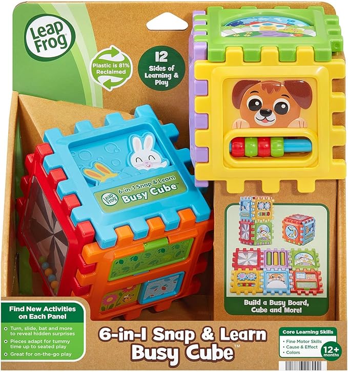 LeapFrog 6-in1 Snap and Learn Busy Cube Motor Skills Baby Toy