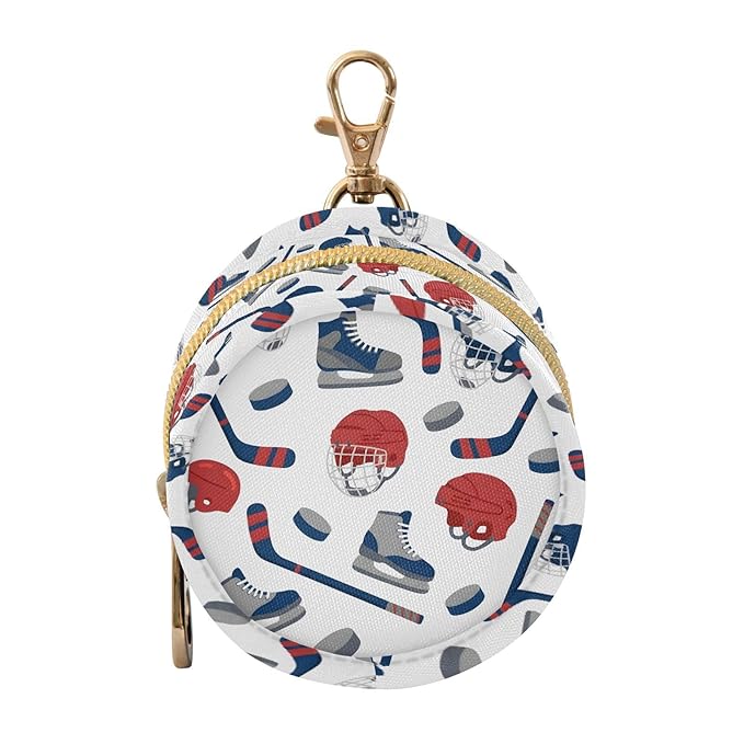 Hockey Skates White Print Pacifier Holder Case for Diaper Bag Portable Travel Pacifier Storage Case with Clip Newborn Baby Pouch for Baby Boys Girls Purse Outdoor