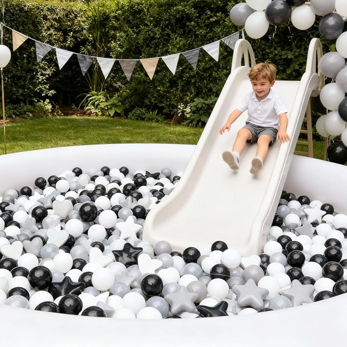 GOGOSO Ball Pit Balls,Plastics Balls for Ball Pit, Stars Hearts Shape for PastelBall for Toddlers Kids