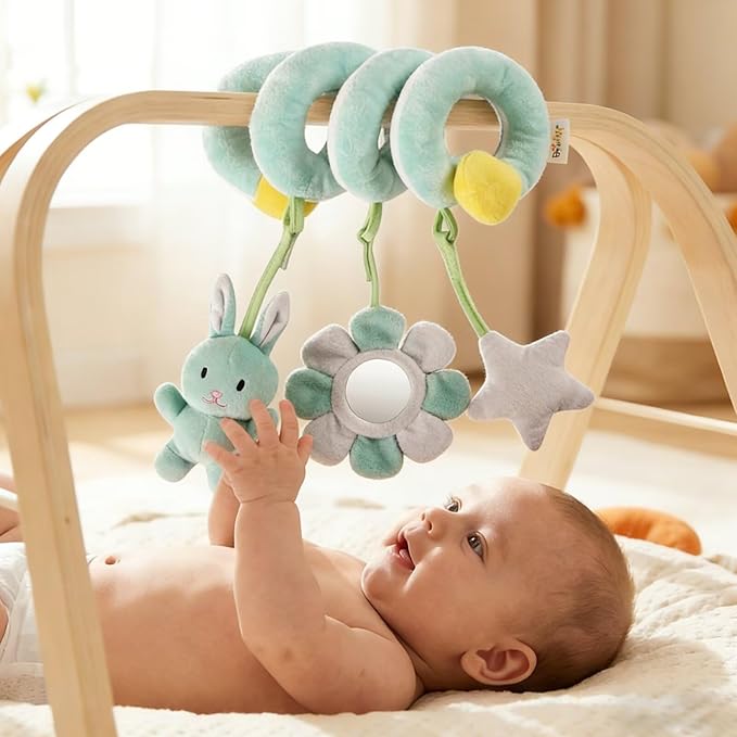 Multi-Use Baby Spiral Activity Toy – Spiral carseat Toy for Car Seat, Stroller,Play Gym, Keeps Baby Quiet, Easy Travel Solution