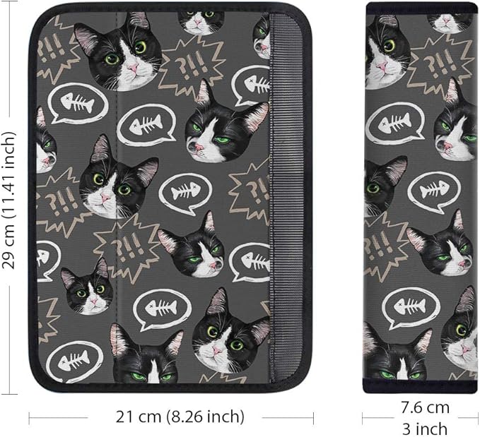 WIRESTER Soft Car Safety Seat Belt Shoulder Pad Cover Design, Cushion Harness Comfortable Pad (Dog Face, Cat Face, Turtle, Mermaid Scale, Nebula Galaxy)
