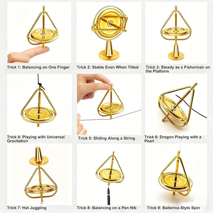 Gyroscope,Anti-Gravity Spinner Toys,Long-Lasting Spin,Physics Toys,Precision Gyroscope,Metal Anti-Gravity Spinning Top Balance Toy,Educational Gift, Premium Fidget Toy