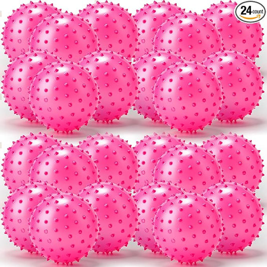 Jerify Knobby Balls Bouncy Spiky Sensory Ball Bulk Soft Inflatable Massage Stress Plastic Toy for School Party Play Indoor Outdoor