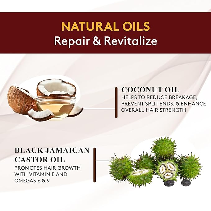 Okay Pure Naturals 100% Pure Black Jamaican Castor Oil with Coconut Oil - Castor Oil for Hair Growth for Men & Women, Moisture for Skin, Scalp, Eyelashes, Eyebrows - 4 oz Glass Bottle (2 Pack)