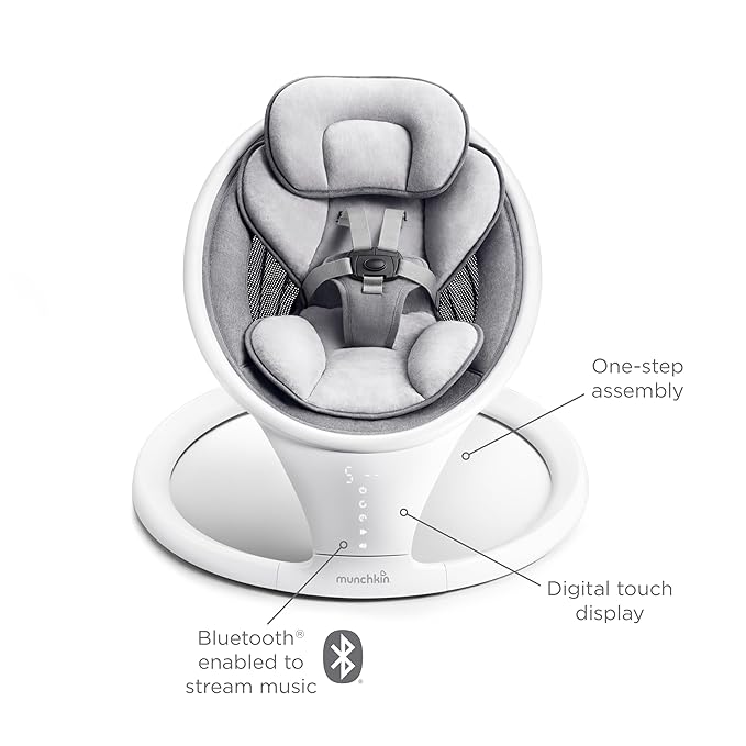 Bluetooth Enabled Baby Swing with Travel Carrying Case