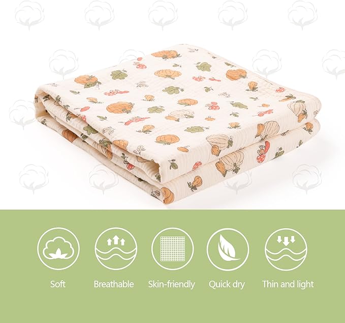 Hooded Towel Muslin Hooded Towel Made from Organic Cotton 6-Layer Cotton Bath Towel, Soft Bath Towels 25x51inches for Toddler Baby