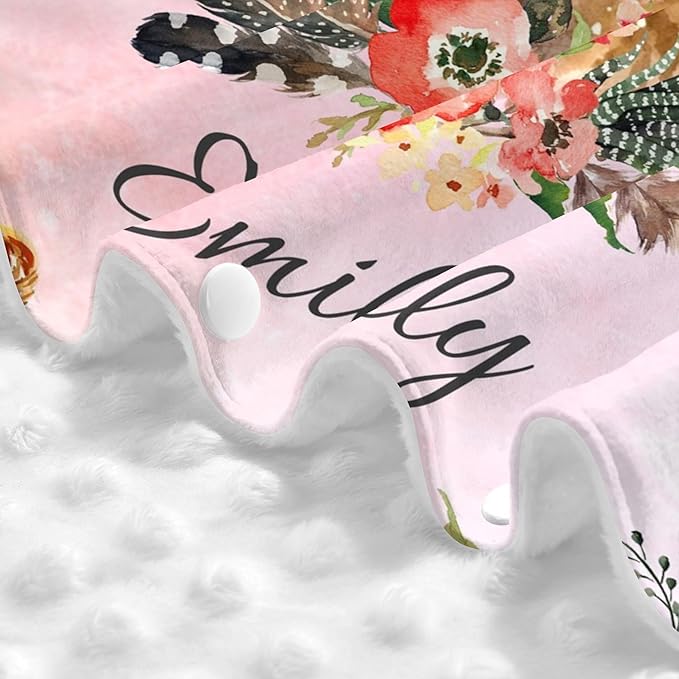 Personalized Custom Name Baby Car Seat Canopy - 2 in 1 Nursing Mom Breastfeeding Cover - Minky Baby Carrier & Stroller Cover with Deer Design