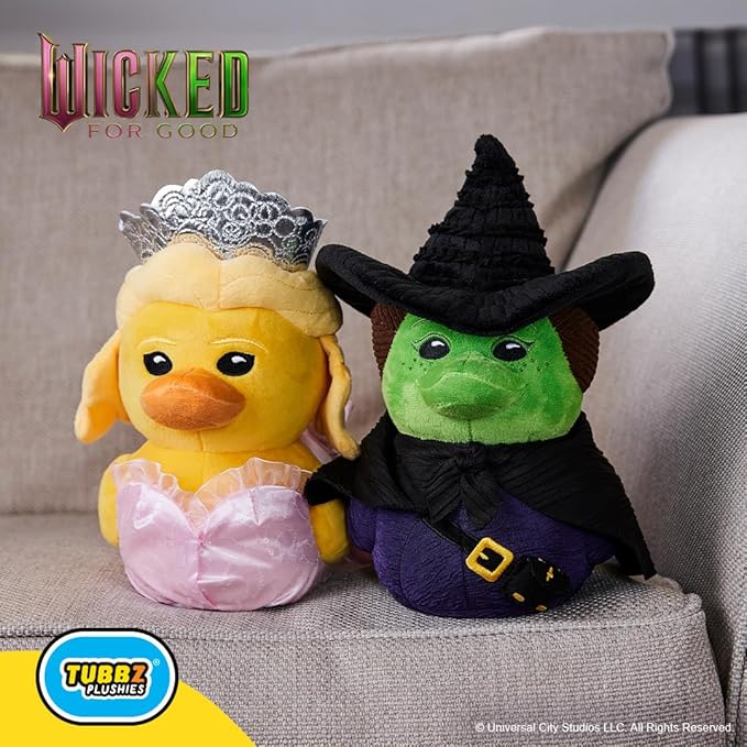 TUBBZ Plush: Wicked for Good - Glinda Upland Cosplaying Rubber Duck Soft Plush Collectible Toy