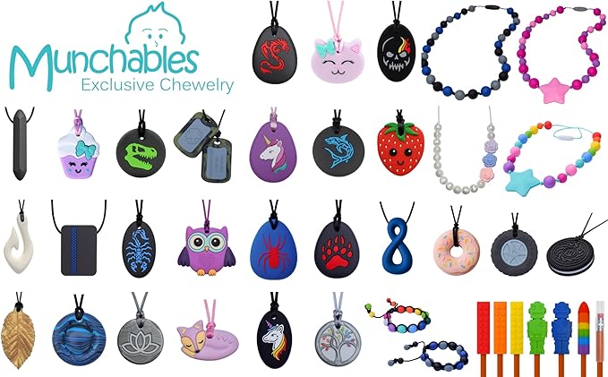 Munchables Navy Camo Sensory Chewelry Necklace