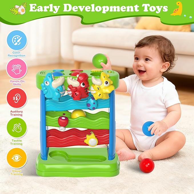 AuroTops Toys for Toddlers 1 2 3 Years Old Boys & Girls Musical Toy for Kids 12-18 Months Interactive Montessori Toys with Light & Sound,Christmas Birthday Gifts