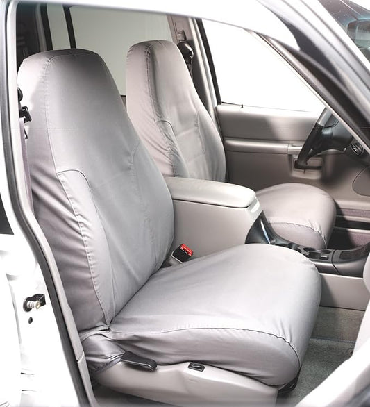 Covercraft - SS2354PCGY Custom-Fit Front Bucket SeatSaver Seat Covers - Polycotton Fabric, Grey