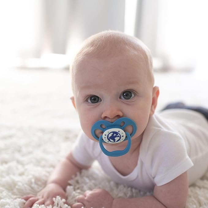 Dr. Brown's Advantage Symmetrical Pacifier with Air Flow - Blue Glow-in-The-Dark - 2-Pack - 6-18m (Pack of 2)