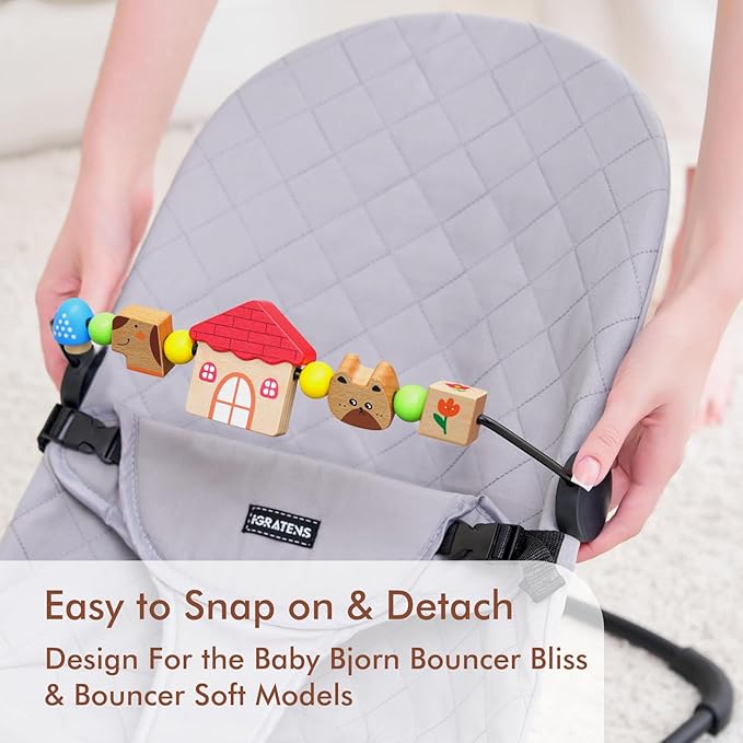 iGRATENS Baby Bjorn Bouncer Toy Bar, Toy for Baby Bouncer Soft & Bliss, Easy to Attach and Remove, Child-Friendly Materials, Exciting Design for Curious Babies, Pet Paradise