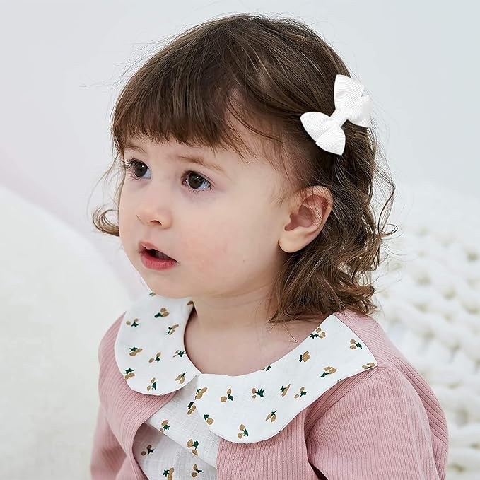CellElection 60Pcs Hair bow Clips 2Inch Mini Hair Clips for Baby Fine Hair Grosgrain Ribbon Bows 30 Colors in Pairs