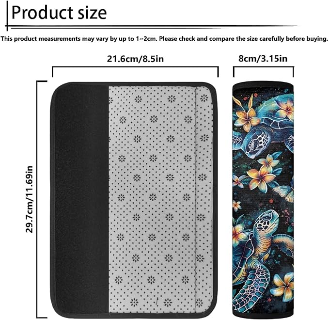Seat Belt Cover Pad 2 Packs Car Seat Strap Pads Sea Turtle Easy to Install Car Seat Shoulder Strap Pads for All Car Seat Stroller for Parents Relatives