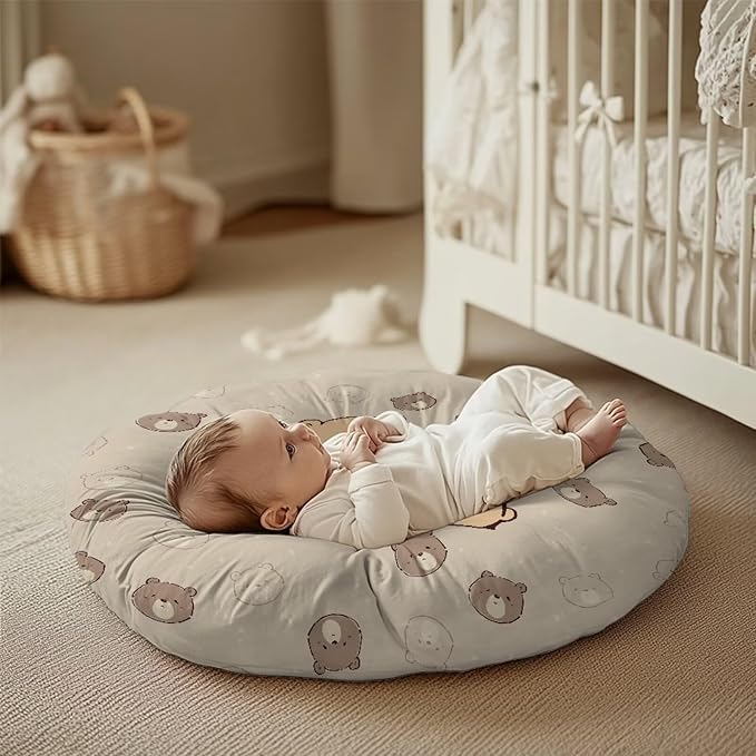 Newborn Lounger Cover, Bear Comfortable Newborn Lounger Cover Newborn Lounger Pillow Cover Removable Baby Lounger Slipcover Soft Infant Lounger Cover for Baby Boys Girls