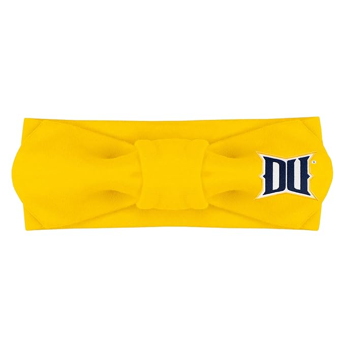 Creative Knitwear Drexel Dragons Infant Girls Gold Solid Hair Knot Headband Embroidered Logo - Size Newborn - 4T