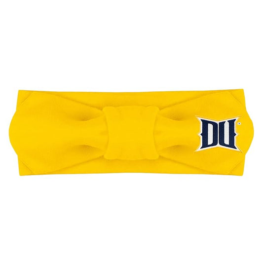Creative Knitwear Drexel Dragons Infant Girls Gold Solid Hair Knot Headband Embroidered Logo - Size Newborn - 4T
