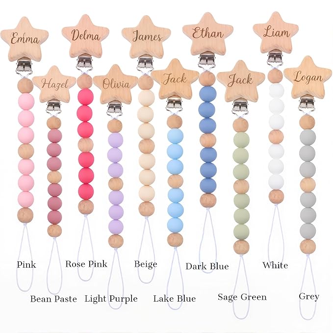 Personalized Pacifier Clips,Personalized Stroller Clip with Name Pacifier Clip