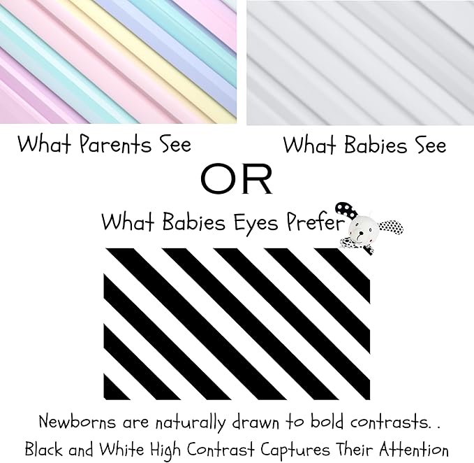 High Contrast Baby Security Blanket-Soft Sensory Lovey for Babies-Red, Black and White Blankie Comfort Toy (Bun Bun the Snuggle Bunny)