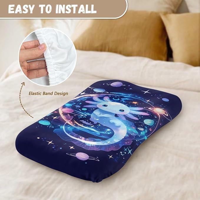 Blue Axolotl Baby Lounger Covers, Galaxy Space Lounger Pillow Covers for Newborn Infant Co Sleeping Baby Nest Slipcover 31.5'' x 21.3'' for Home Travel