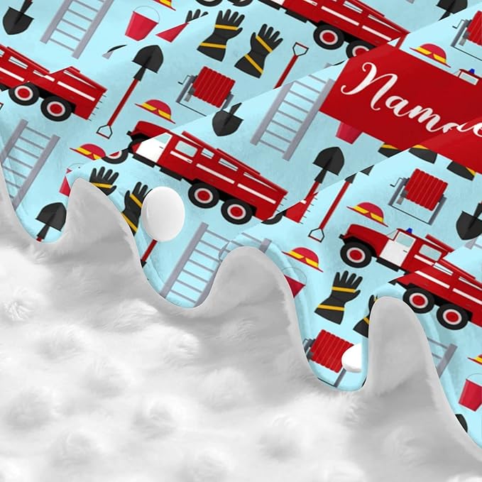 Personalized Fire Trucks and Firefighter Baby Car Seat Canopy for Babies with Name, Custom Car Seat Covers for Baby Boys, Peekaboo Opening Minky Nursing Cover Infant Car Seat Canopies for Newborn