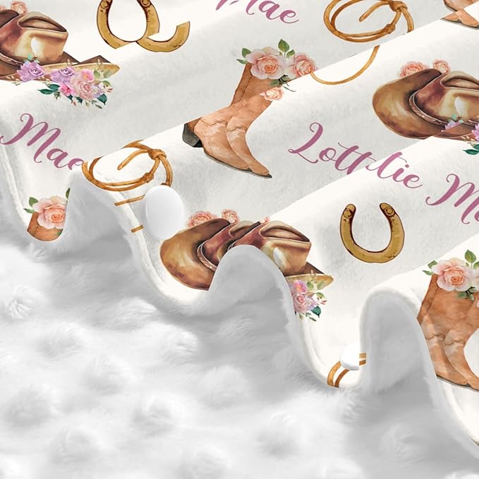 Personalized Cowgirl Baby Car Seat Canopy for Girls – Custom Name Minky Nursing Cover, Infant Carseat Canopy, Opening Breastfeeding Stroller Cover for Newborn Baby Gift