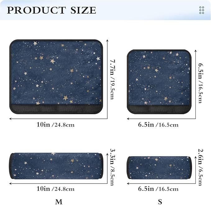 2 Pack Seatbelt Covers Seat Belt Cover Pad for Adults Boys Girls Car Seat Strap Covers Pads Cushion Universal Shoulder Strap Pad Protector for Backpack Camera Bag 6.5 x 6.5 Inch Blue Stars