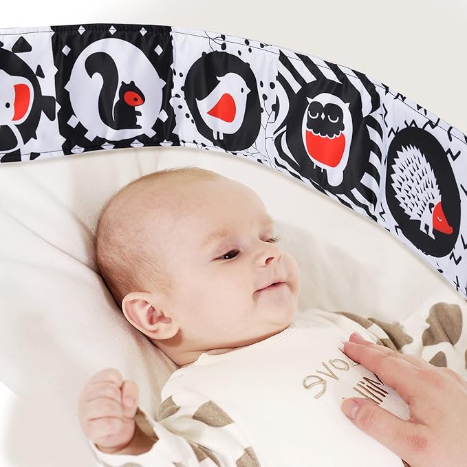 Vicloon Black and White High Contrast Baby Toys, Soft Baby Book for Newborn 0-3-6-12 Months, Infant Tummy Time Toys, Early Education Sensory Toys, Visual Stimulation Folding Cloth Book for Boys Girls