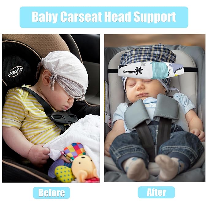 3 Pcs Baby Head Support for Car Seat Stroller Seat Neck Relief Head Band Straps Headrest for Toddler Kids Children Child Baby Infant Sleeping Traveling(White and Grey)