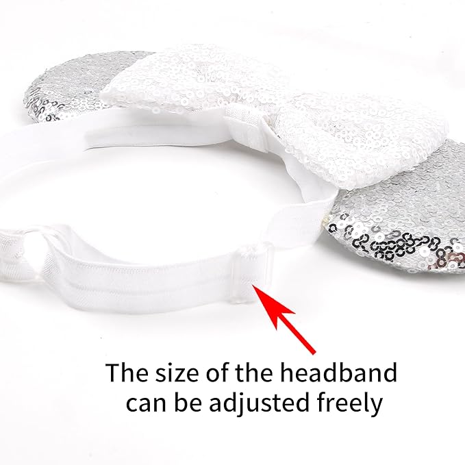 bianbaistar Newborn Bows for Girls Toddler Hair Bows Elastic Adjustable Headband Mouse Ears Scrunchies Essencial Accessories for Trip Headwear for Women (Angelbow)