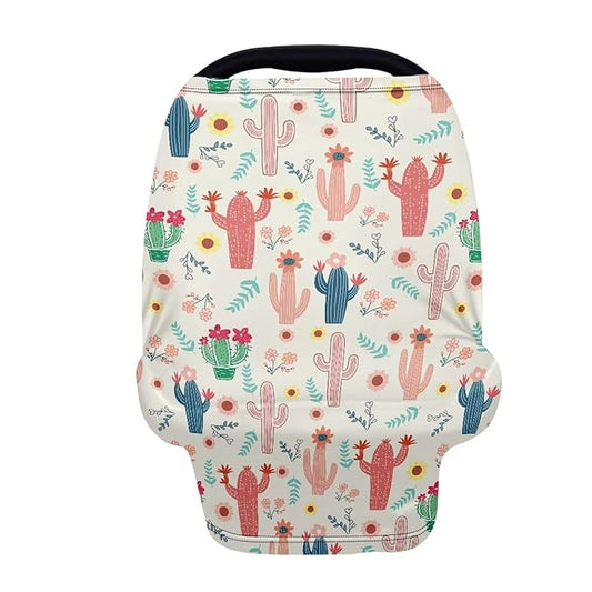 AFPANQZ Colorful Ccatus Stretchy Baby Car Seat Covers for Boys Girls Cool Mom Infant Car Canopy Spring Autumn Winter Snug Warm Breathable Windproof Open Peep Top Universal Fit