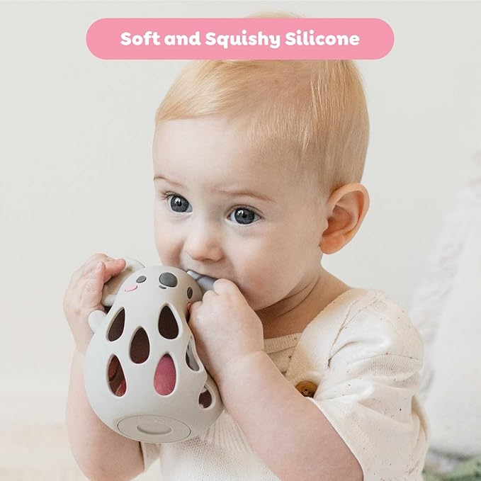 Tiger Tribe Silicone Koala Rattle - BPA-Free, Soft Sensory Toy for Newborns, Gentle Sound, Easy Grip for Little Hands, Food-Grade, Ideal for Baby 0-2 Years