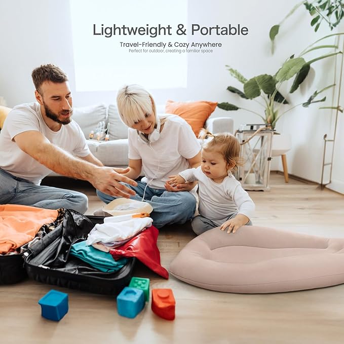Baby Lounger for Newborn: Skin-Friendly & Breathable for 0-12 Months Infant Tummy Time Playtime & Diaper Changes - Portable & Lightweight Cushion for New Parents (Sand)