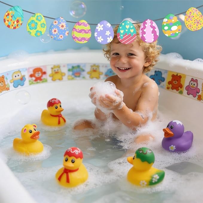 36pcs Easter Rubber Ducks Bulk, 2 Inch Assorted Easter Themed Duckies for Jeep Ducking, Bath Toys, Easter Egg Hunt, Basket Stuffers, Classroom Prizes, Party Favors Gifts for Kids