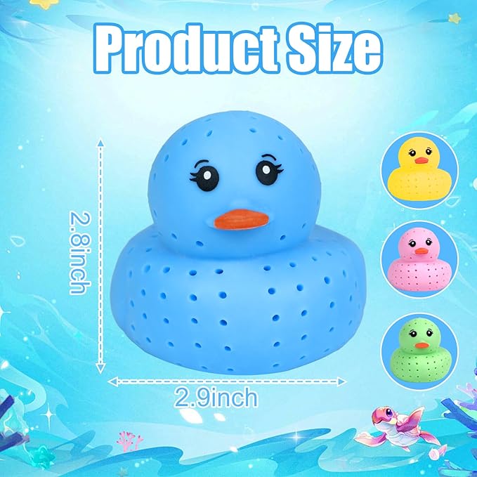 4 PCS Ducks Water Balls, Sensory Stress Relief Floating Pool Toys for Kids, Water Splash Balls Toddler Swim & Bath Toys, Christmas Goodie Bag Fillers for Babies
