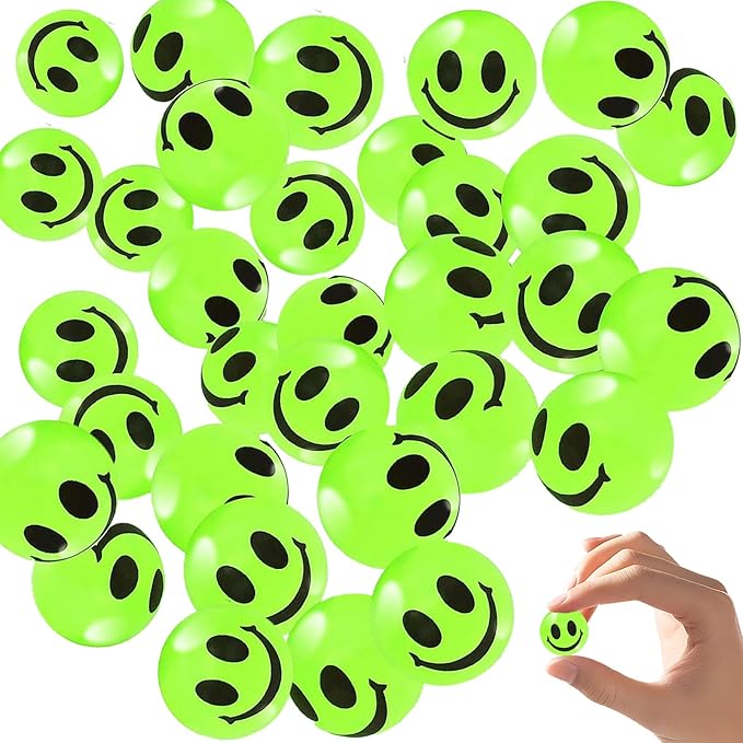 36 Pcs Bouncing Balls, Bouncy Balls for Kids, Luminous Bouncy Ball, 25mm Bouncing Rubber Balls for Kids Party Bags, Games Supplies