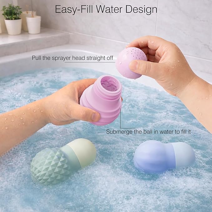 Sensory Squeezing Water Bath Toys for Toddlers,3PCS Bath Tub Pool Floating Toys for Babies Kids 1-3，Textured Fidget Toys Stocking Stuffers Gifts for Boy Girl Ages 1+