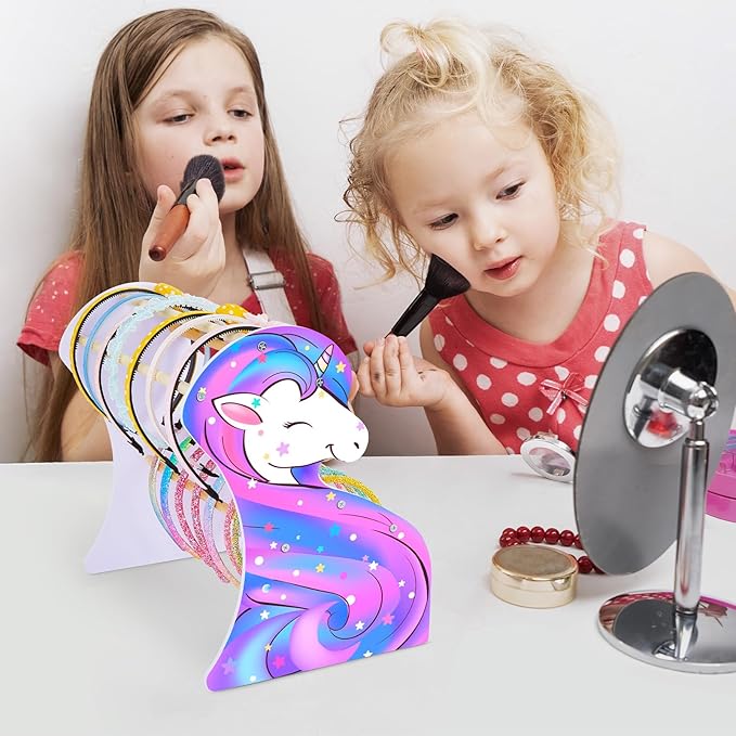 FIOBEE Girls Headband Holder Organizer Unicorn Headband Storage Hair Accessories Organizer Hairband Display Stand Home Room Decors for Kids