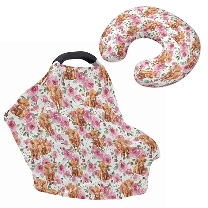 Carseat Canopy High Stretchy Breathable Breastfeeding Covers Multi-use Breastfeeding Pillow Cover Newborn Registry & Shower Gift for Baby